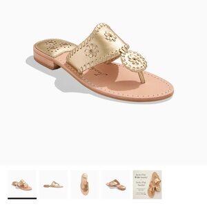 Jack Rogers Gold Sandals with Medallion Design